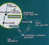 Pelvoux - Centre national d'activits de montagne l'Eychauda - Carte d'accs