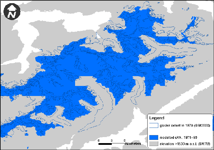 R�gression des glaciers de l'Oberland bernois en fonction d'un r�chauffement de 1� � 5�C