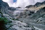 Couverture nuageuse au dessus du Glacier Blanc en juillet