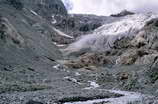 Couverture nuageuse au dessus du Glacier Blanc en juillet