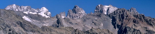 Panorama depuis le Col de l'Aup Martin, fin aut 2006 - Ailefroide, Pic Sans Nom - Mont Pelvoux 