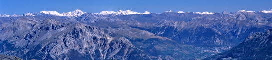 Panorama depuis la Tte de Vautisse - Du Mont Blanc au Valais