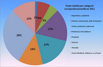 Pays des crins - Poids relatifs par catgorie socioprofessionnelle