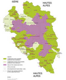 Parc national des Écrins - Carte des adhésions