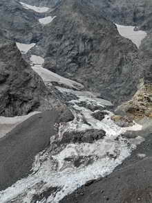 Massif des Écrins - Effondrement du Glacier des Bœufs Rouges