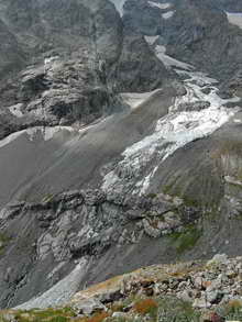 Massif des Écrins - Effondrement du Glacier des Bœufs Rouges