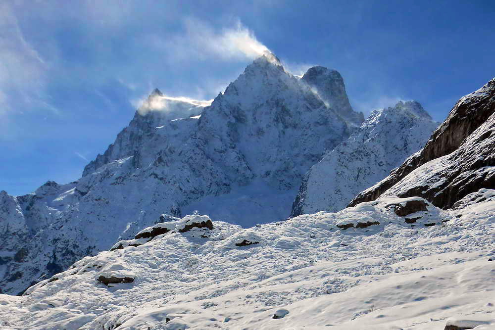 Massif des Écrins - Tourmente sur le Mont Pelvoux