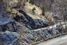 Route du Chambon - Glissement de terrain