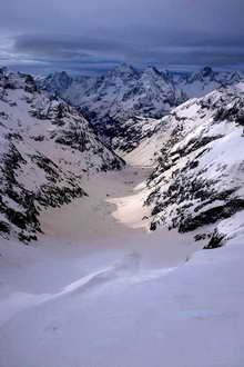 Massif des Écrins - Vallon des Étançons depuis le refuge du Promontoire