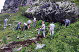 Vallouise - Construction du nouveau sentier d'accès au Refuge des Bans