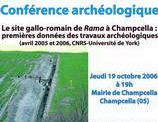 Champcella : Présentation des premières données archéologiques recueillies sur le site de Rama